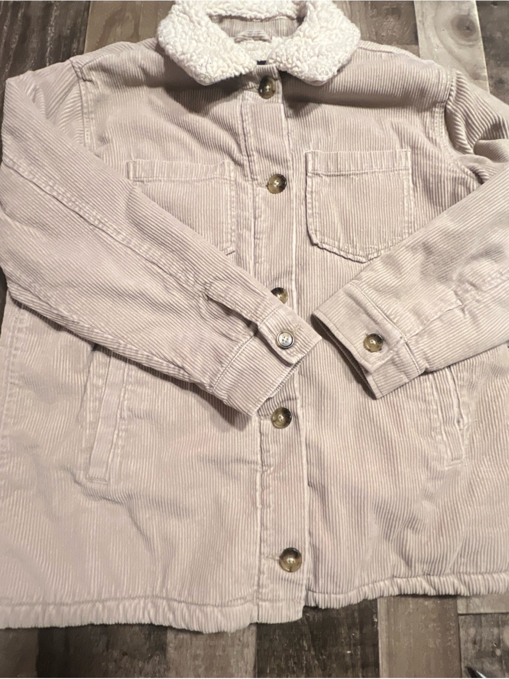 Hurley Cream Corduroy Sherpa Collar Jacket